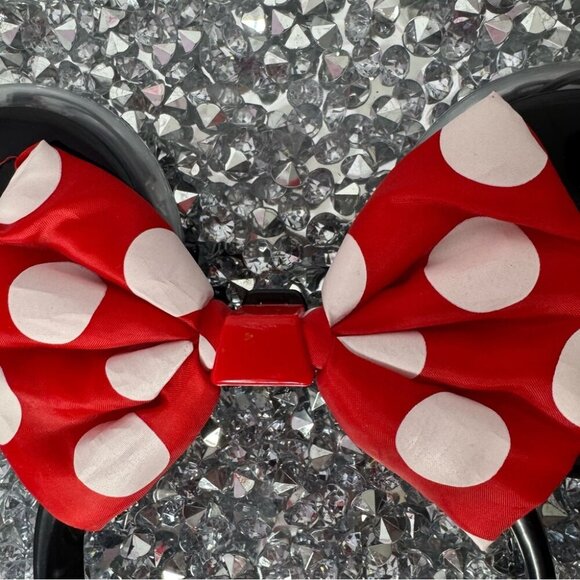Disney ears light up black white red ribbon ? bow tie hair headband lights
